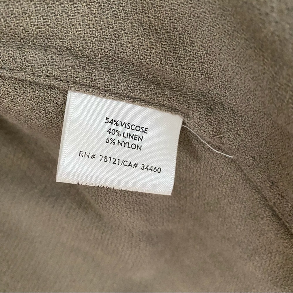 Eileen Fisher Taupe Linen Blend Open Front Jacket - Picture 4 of 4